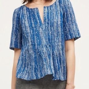 Maeve Anthropologie Women's Orchid Island Blouse Size 2 100% Cotton